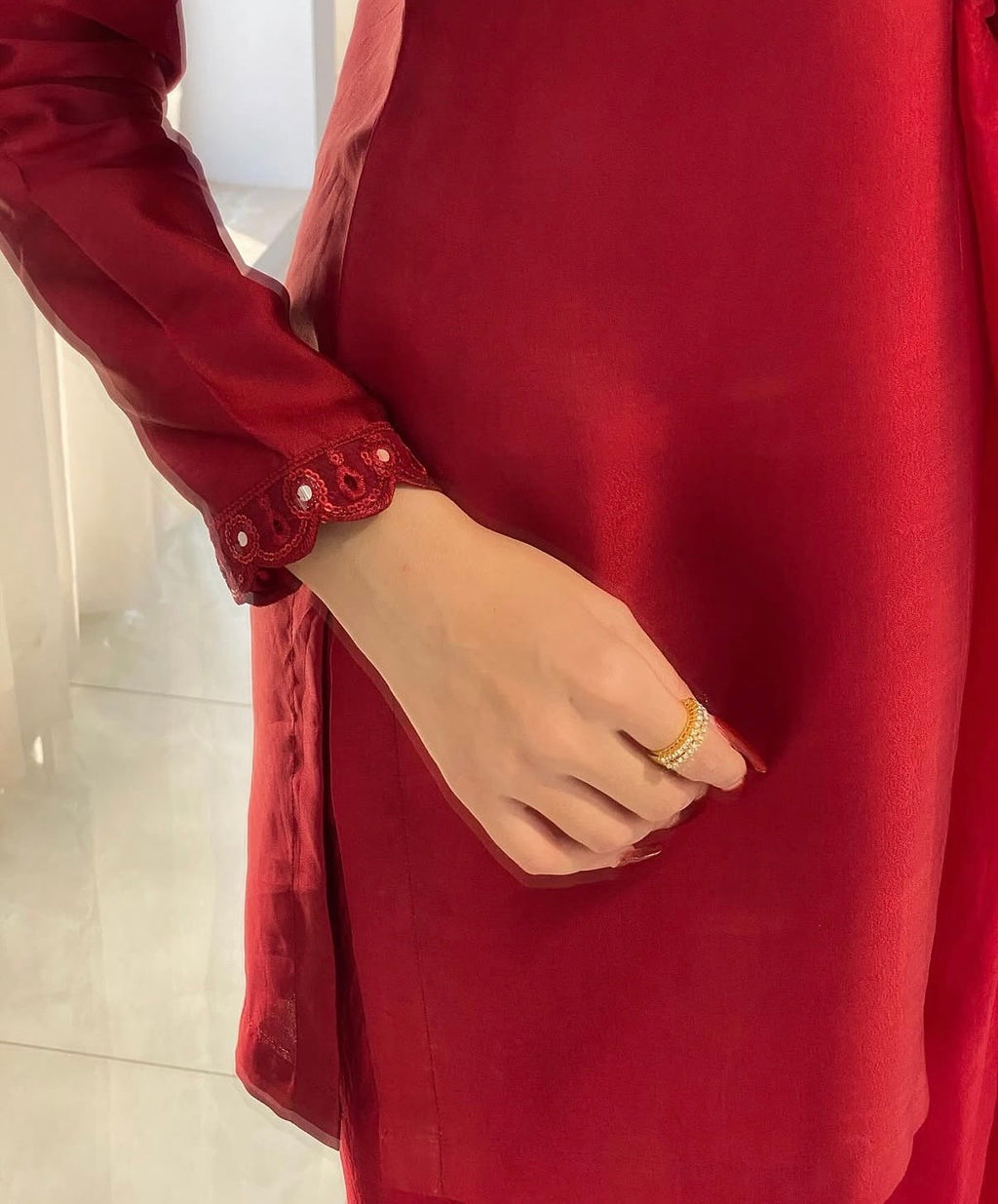 Ruby Red farshi shalwar suit| READY TO DISPATCH