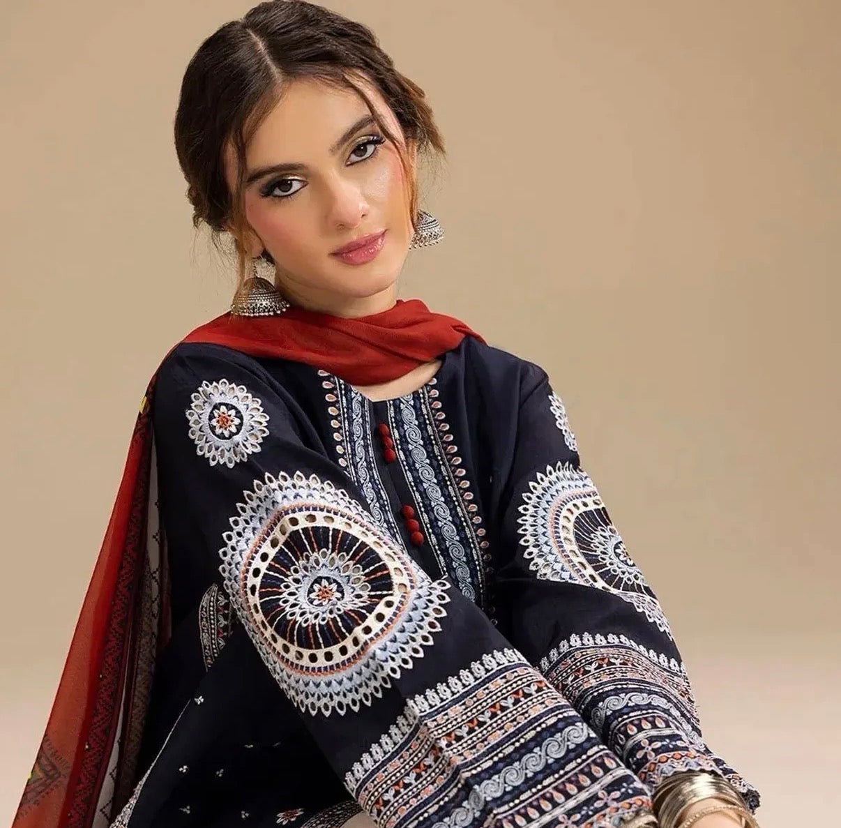 Embroidered Lawn Farshi Shalwar Suit | READY TO DISPATCH