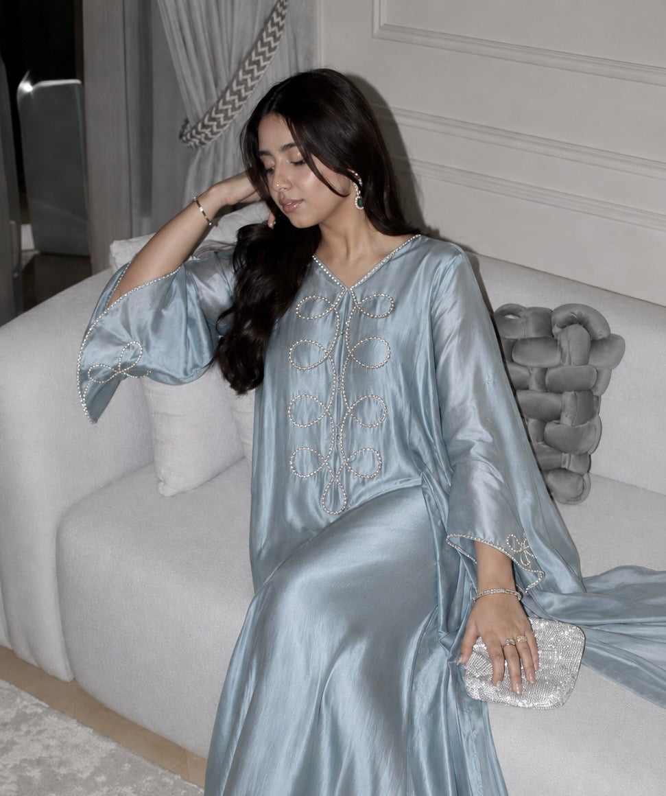 Dusty Sage Kaftan Set| READY TO DISPATCH