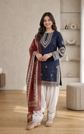Embroidered Lawn Farshi Shalwar Suit