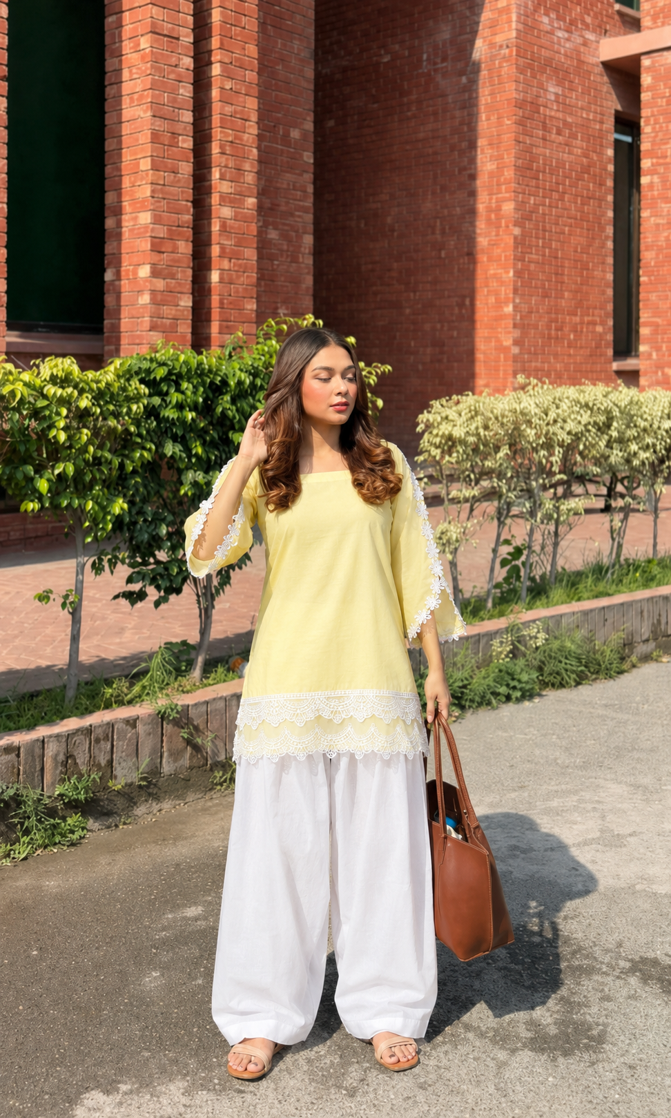 Lemon Blossom Farshi Co-ord Set