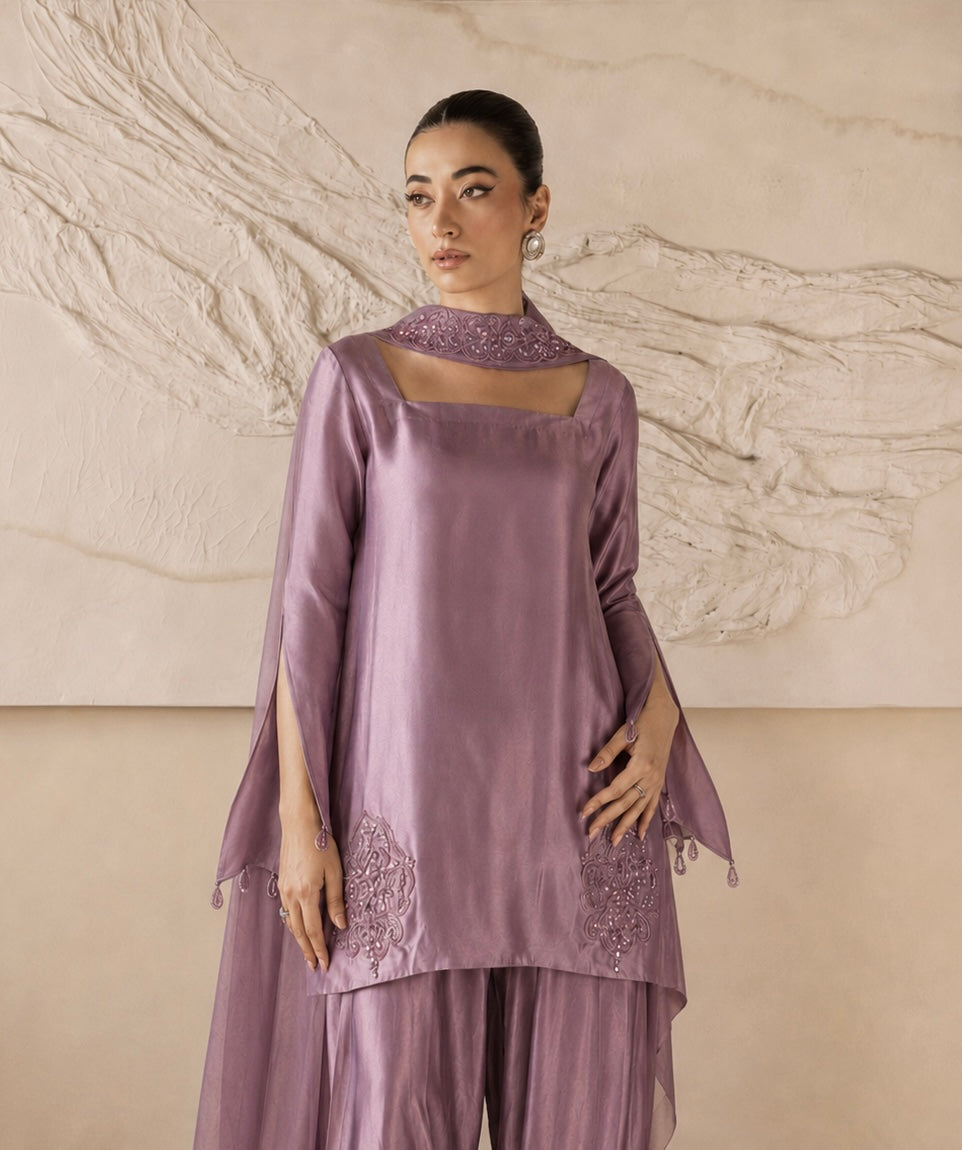 Royal Lavender Farshi Shalwar Suit