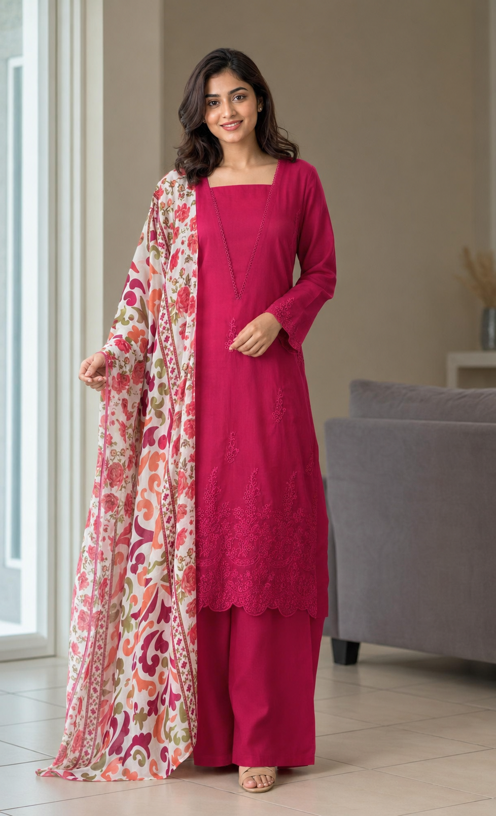 Embroidered Lawn Suit