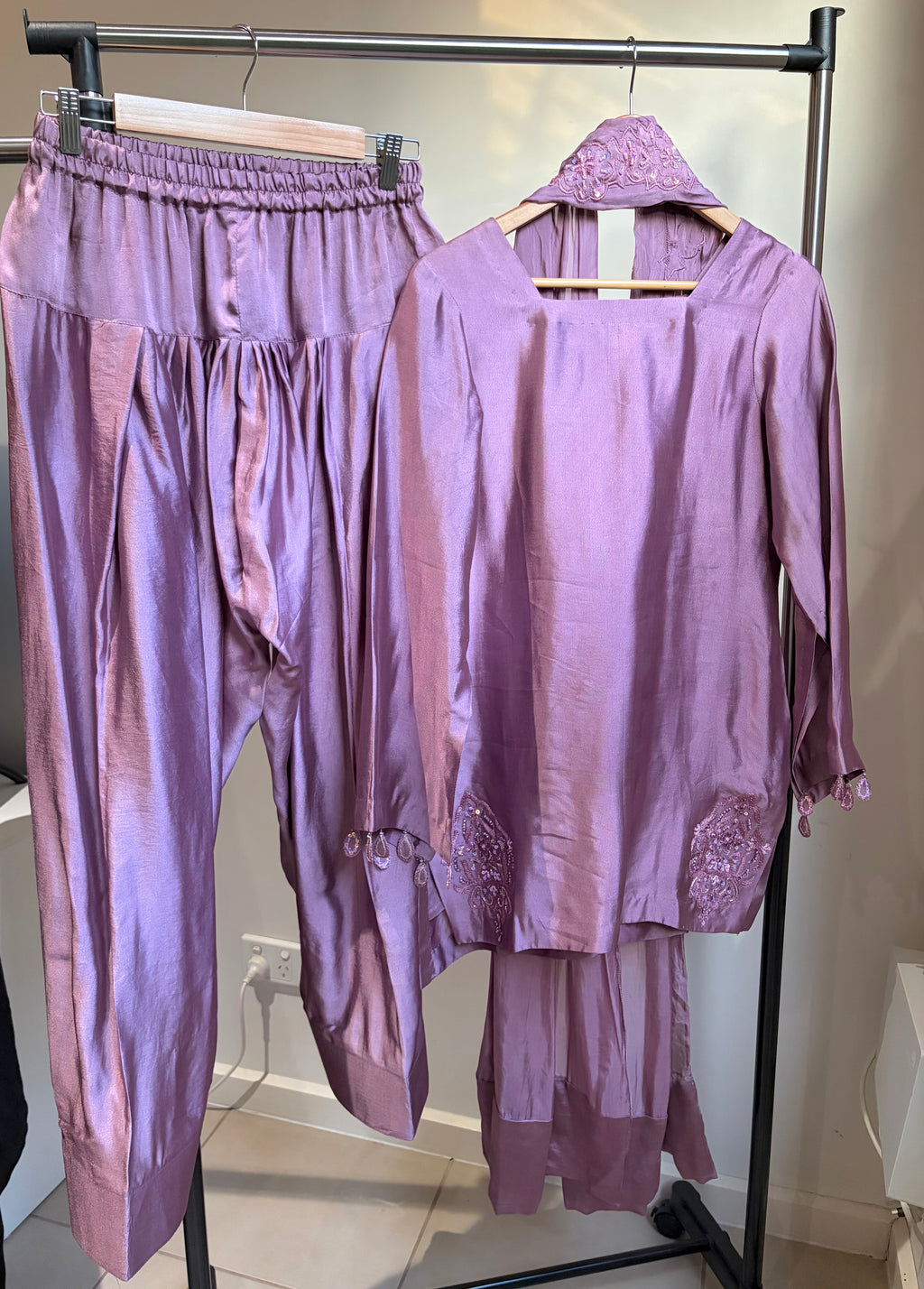 Royal Lavender Farshi Shalwar Suit
