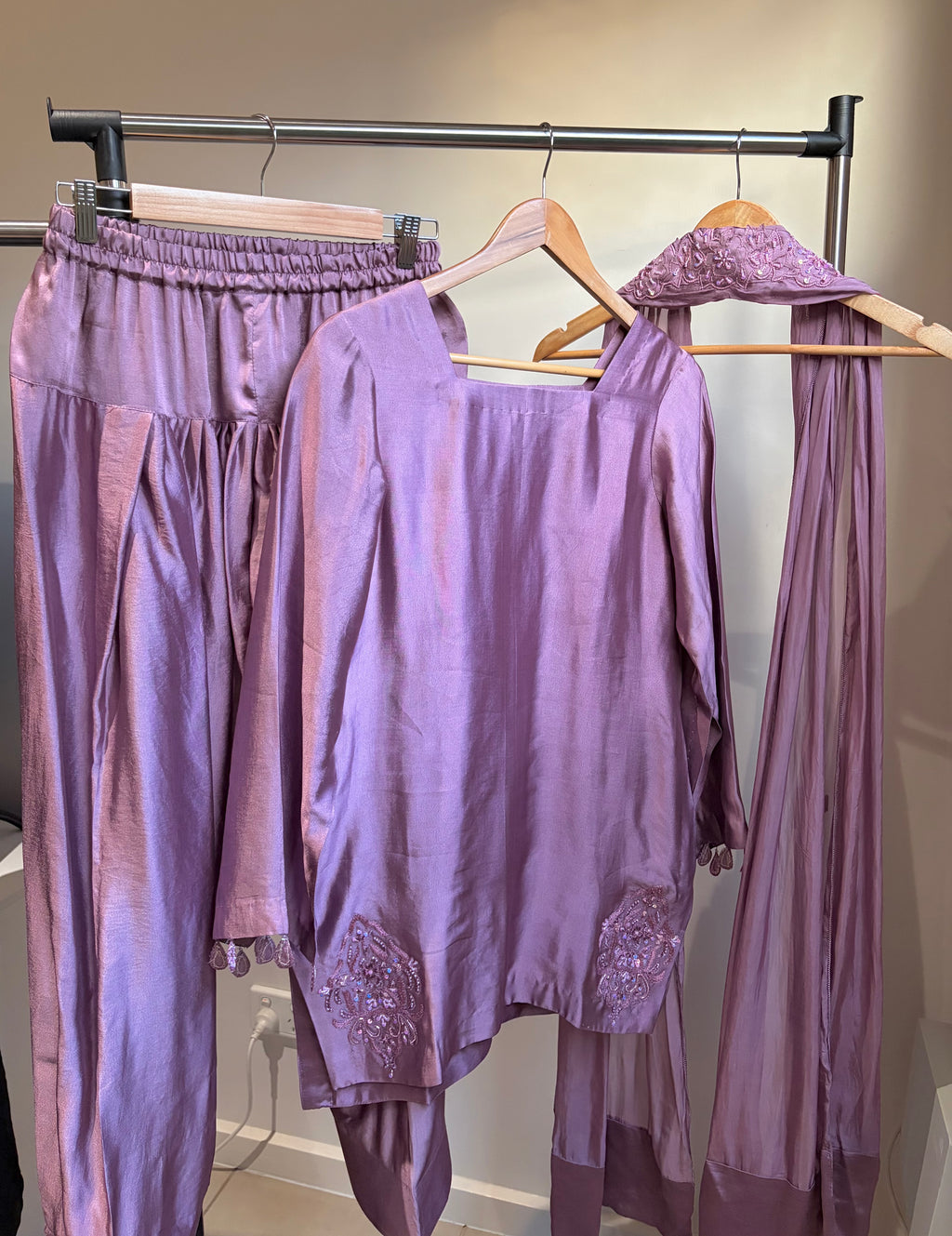 Royal Lavender Farshi Shalwar Suit