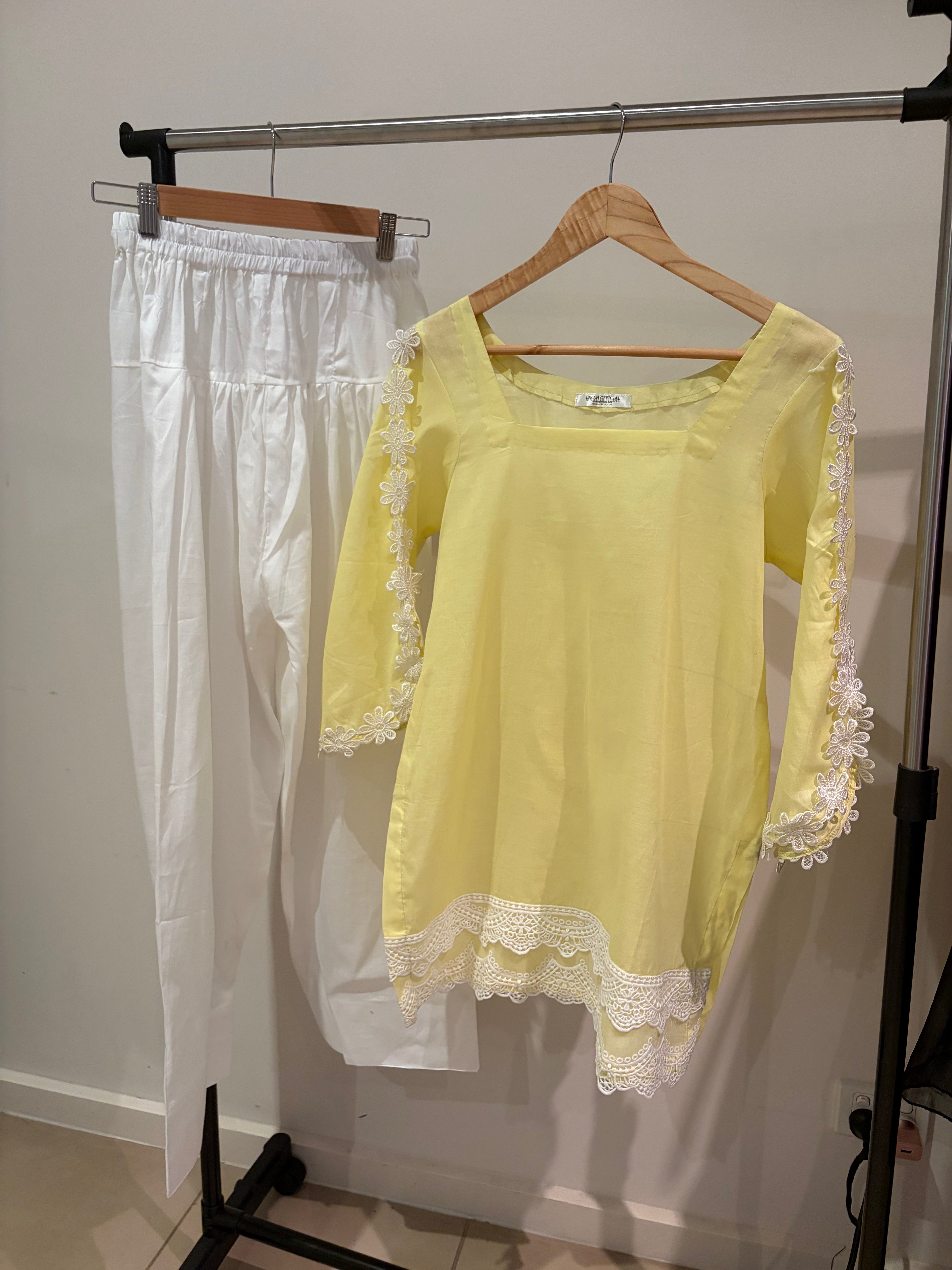 Lemon Blossom Farshi Co-ord Set