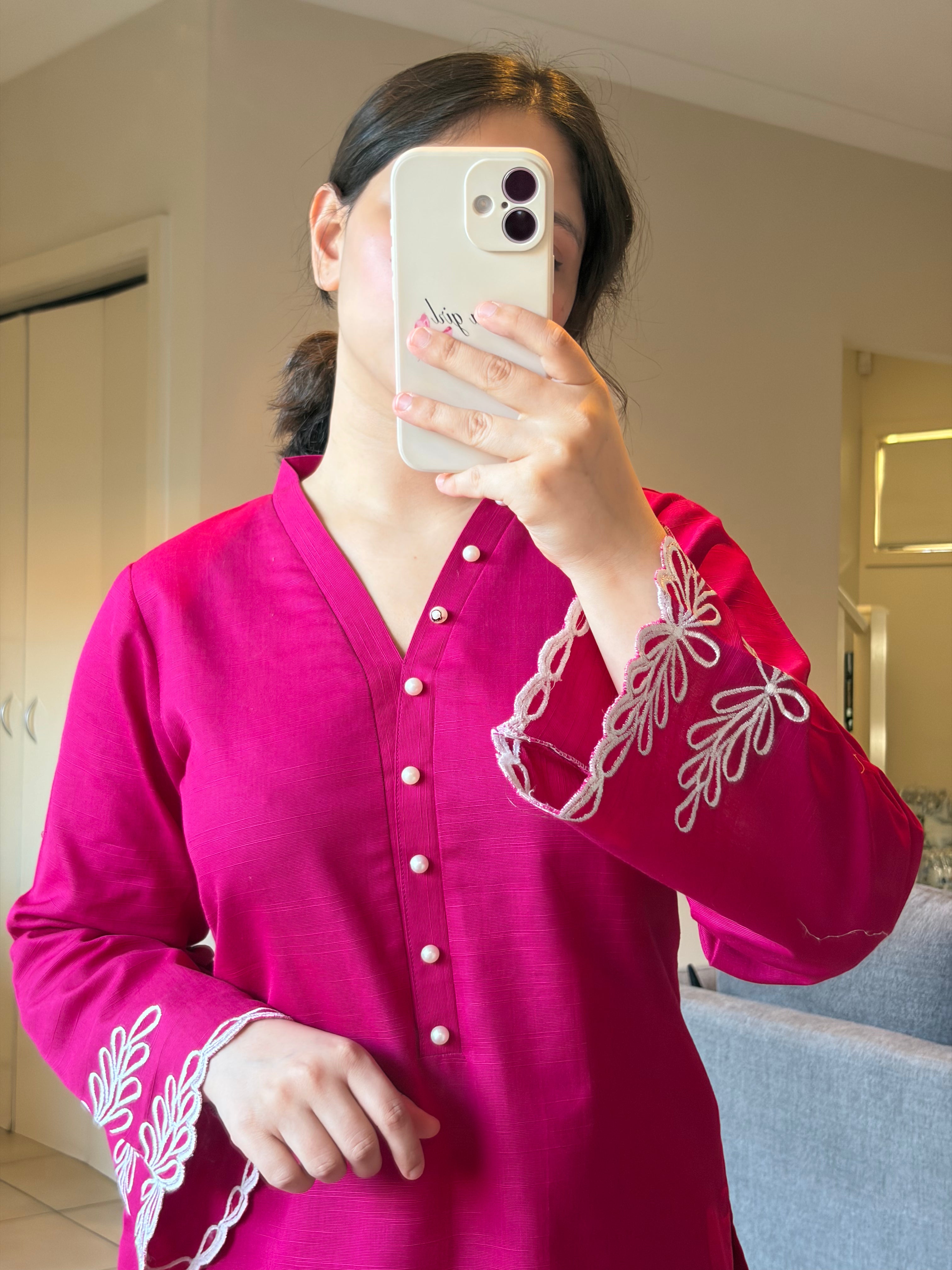2-Piece Embroidered Khaddar Farshi Shalwar Set